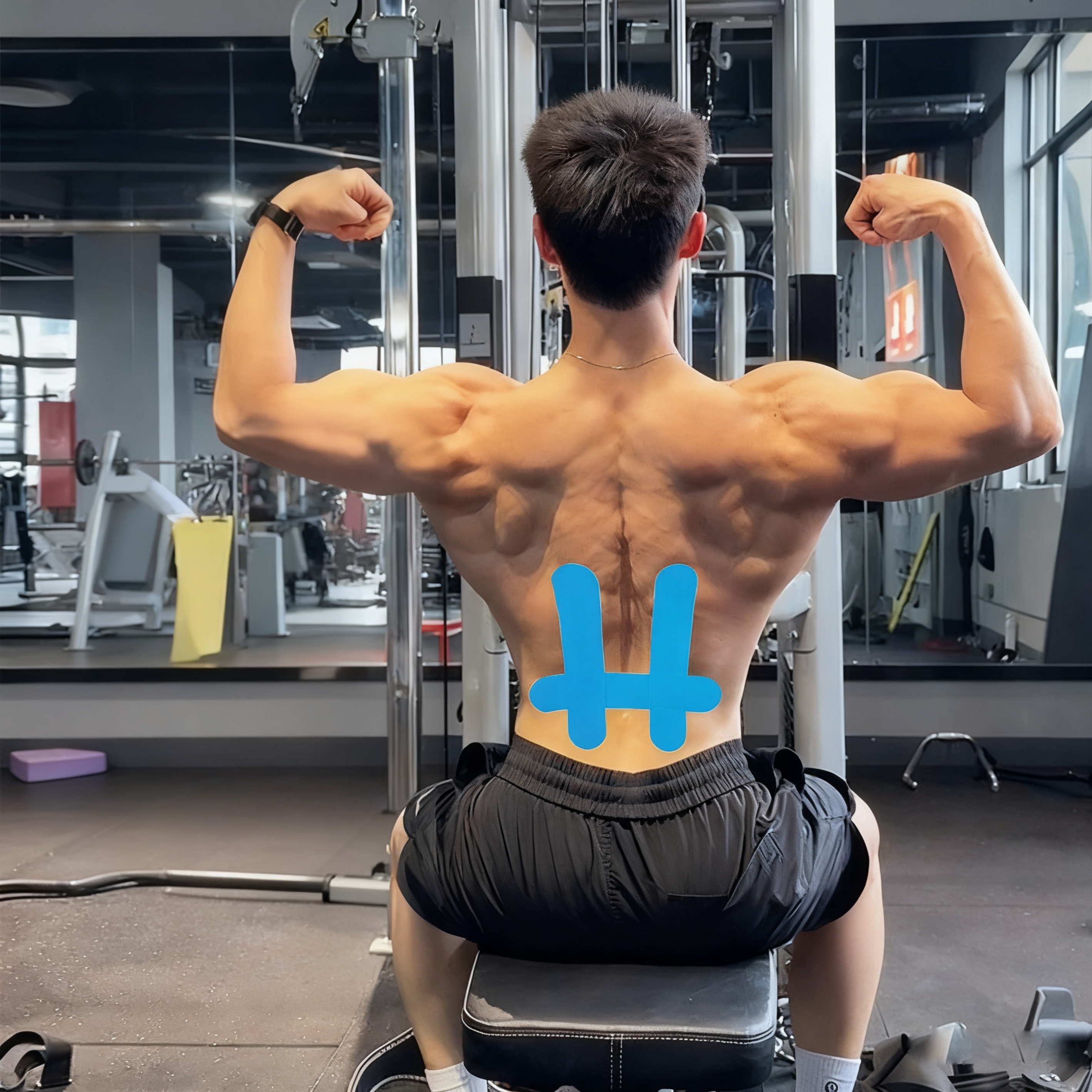 رقعة عضلية بشريط علم حركي مقطوع للظهر