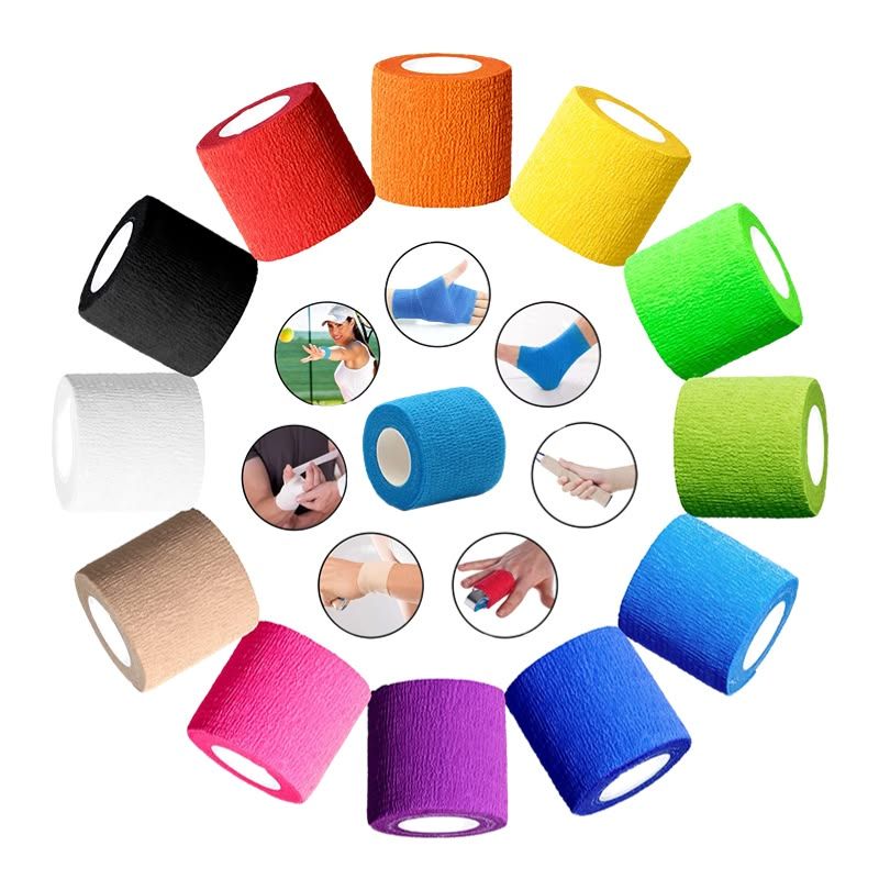 ضمادة متماسكة للرياضة والإسعافات الأولية – لفافة ضغط ذاتية الالتصاق (2.5 سم، 5 سم، 7.5 سم، 10 سم)